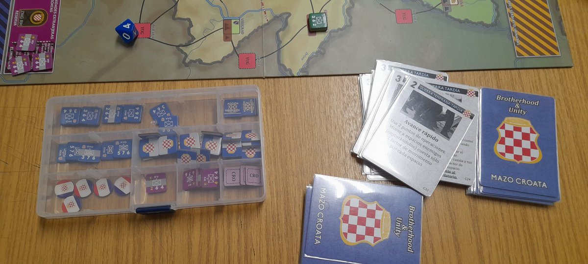 TaiKuken's tweet photo. Tarde entretenida jugando al #BrotherhoodUnity en @enclavedejuego, editado por @NACWargames, jugando junto a @Petruhammer (Bosniaco), @vanlast2 (Serbio) y servidor como Croata.

#wargame #boardgames https://t.co/S9TIRmaHnb