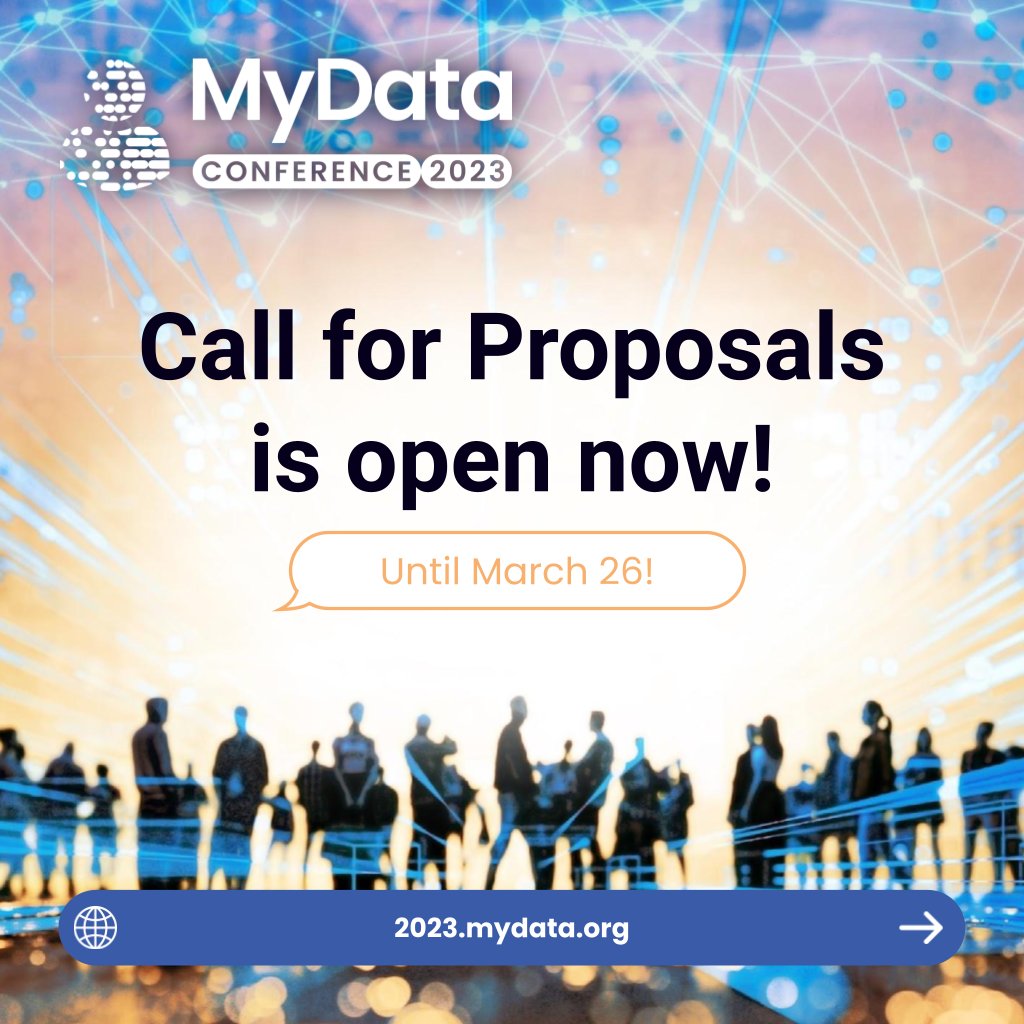 👉Do you want to-create the programme of #MyData2023 conference?
👉Do you want to showcase your work to the global #MyData community?
➡️Take a chance &amp; submit your proposal by March 26! 
mydata.org/2023/02/15/cal…