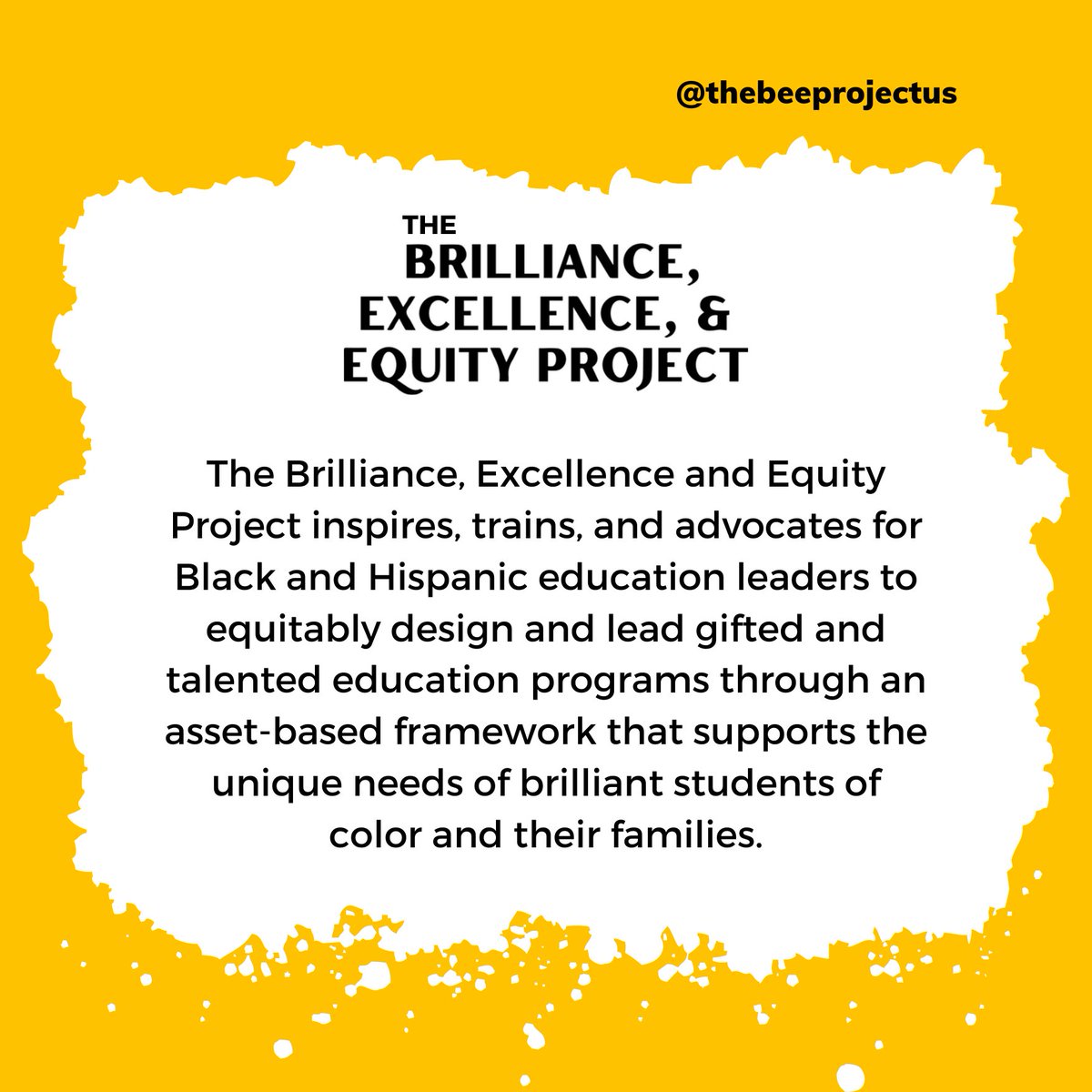 HBC430Creative's tweet photo. @MellonFdn have you been introduced to the @beeprojectus. Brilliant young org challenging racist systems in gifted education. https://t.co/SrVBKrh8dK
