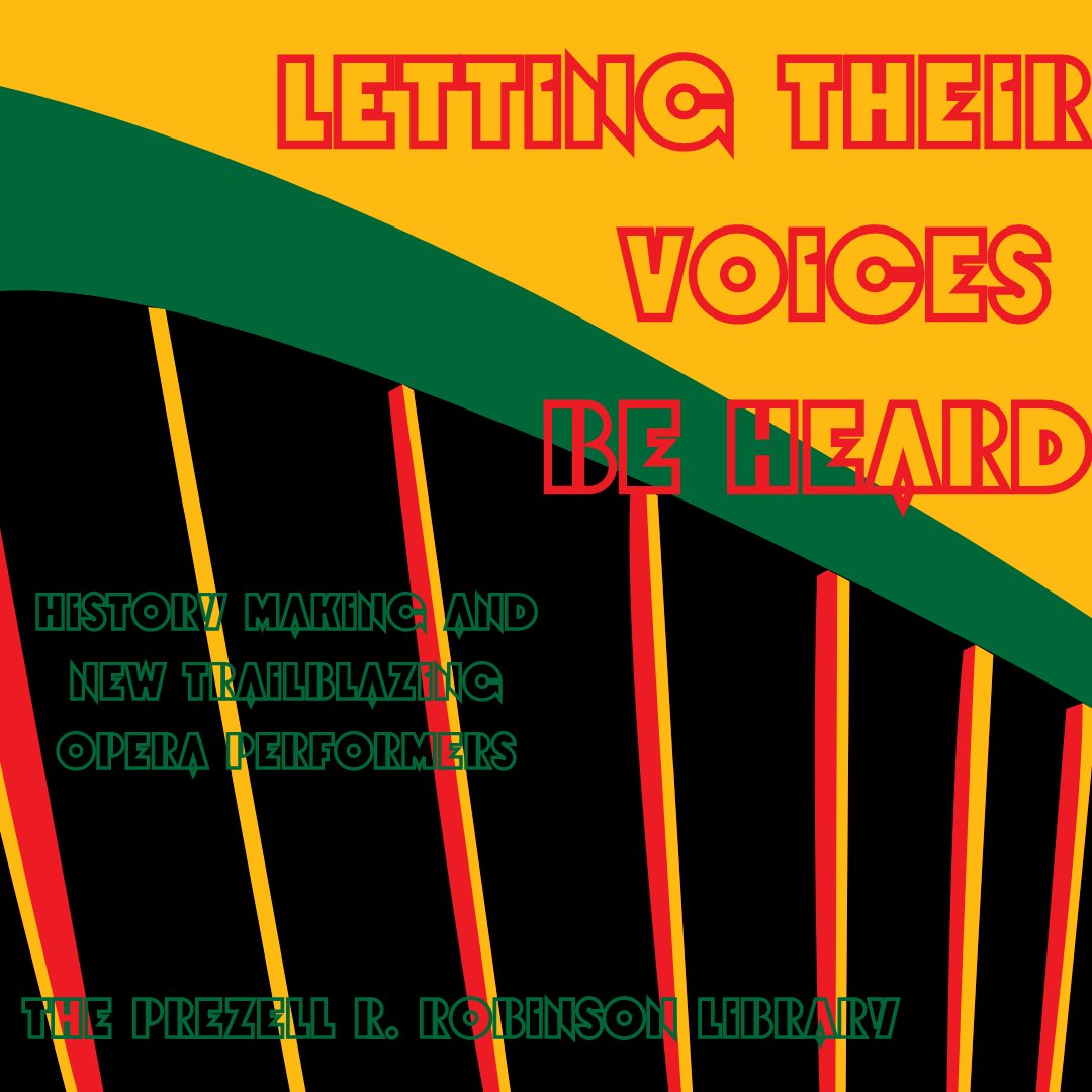 Letting The Voices Be Heard! 
History Making and New Trailblazing Opera Performers
linktr.ee/prezroblib
#digitaldisplay #opera @jnaibmezzo @kikislacksoprano @ttrevigne @wliverman15