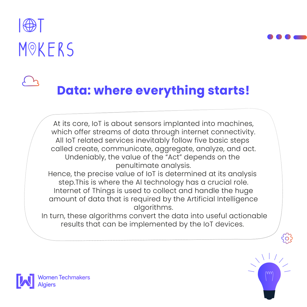 AlgiersWTM's tweet photo. Till now, we have talked a lot about IoT, but does IoT only work alone?
in today's post we will talk about "AIoT" the perfect combination of 2 leading fields in tech: AI and IoT!
Have a look at the posters to get more information!

#WTM #WTMAlgiers #IoT #IoTMakers #AI #AIOT https://t.co/BPOebBZbRs