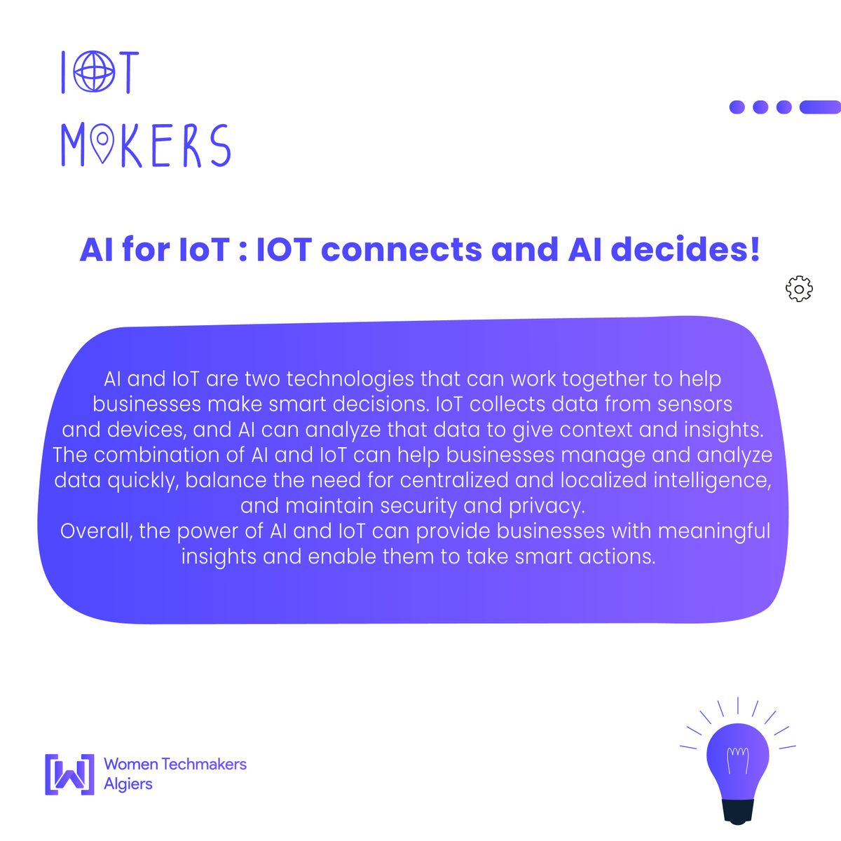 AlgiersWTM's tweet photo. Till now, we have talked a lot about IoT, but does IoT only work alone?
in today's post we will talk about "AIoT" the perfect combination of 2 leading fields in tech: AI and IoT!
Have a look at the posters to get more information!

#WTM #WTMAlgiers #IoT #IoTMakers #AI #AIOT https://t.co/BPOebBZbRs