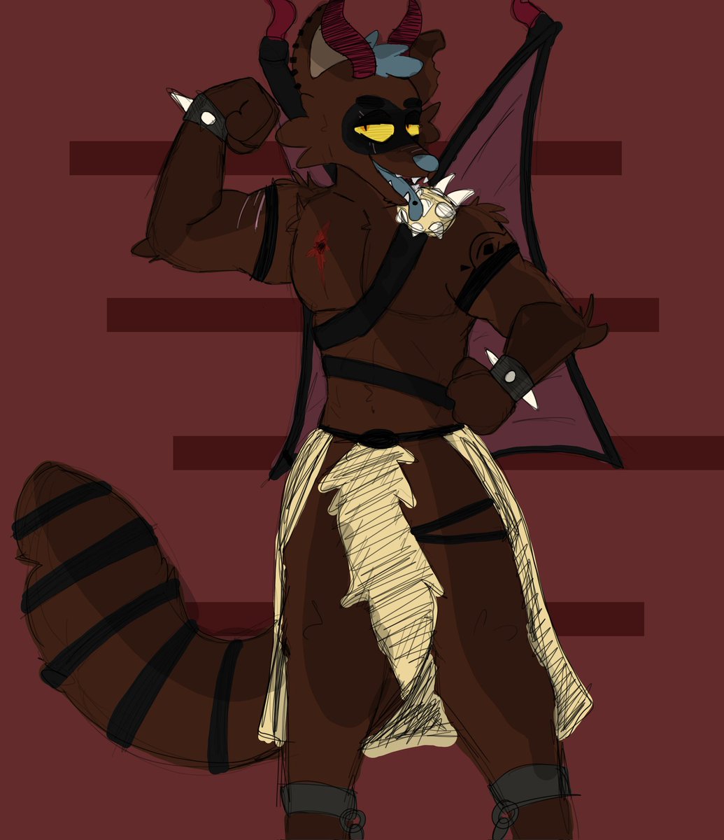 Commission for <a href="/quarmedi/">Quarmedi</a>! Featuring his boyo but as an EVIIIIL demon!