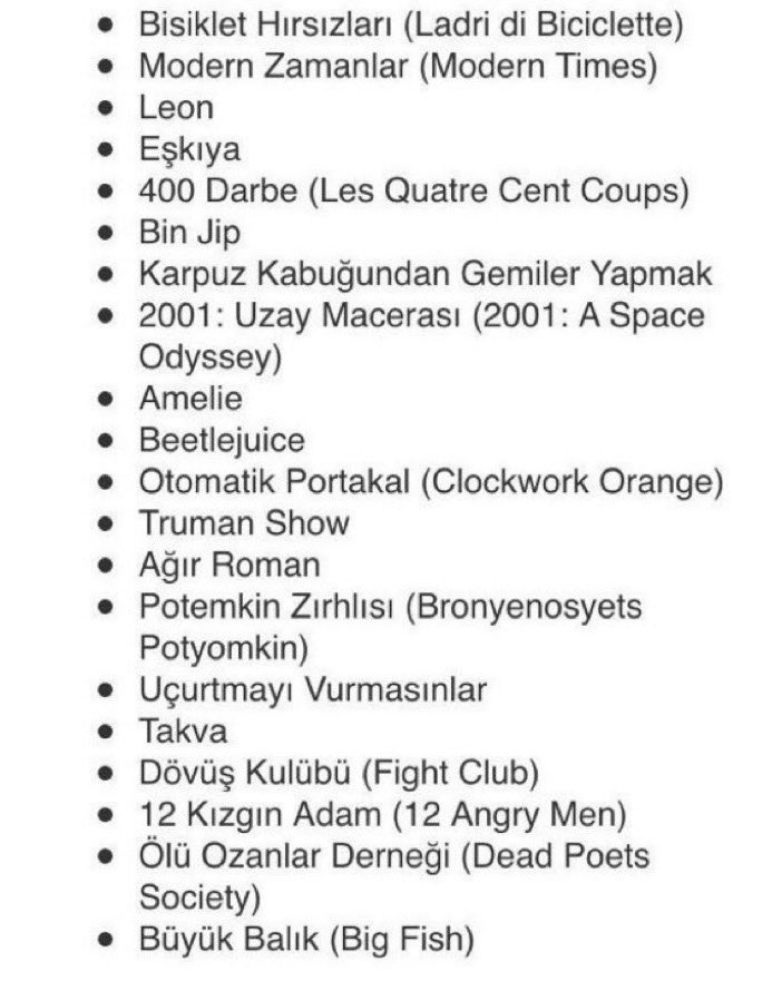 30 yaşından once izlenmesi gereken 20 ilham verici film 👇🏻