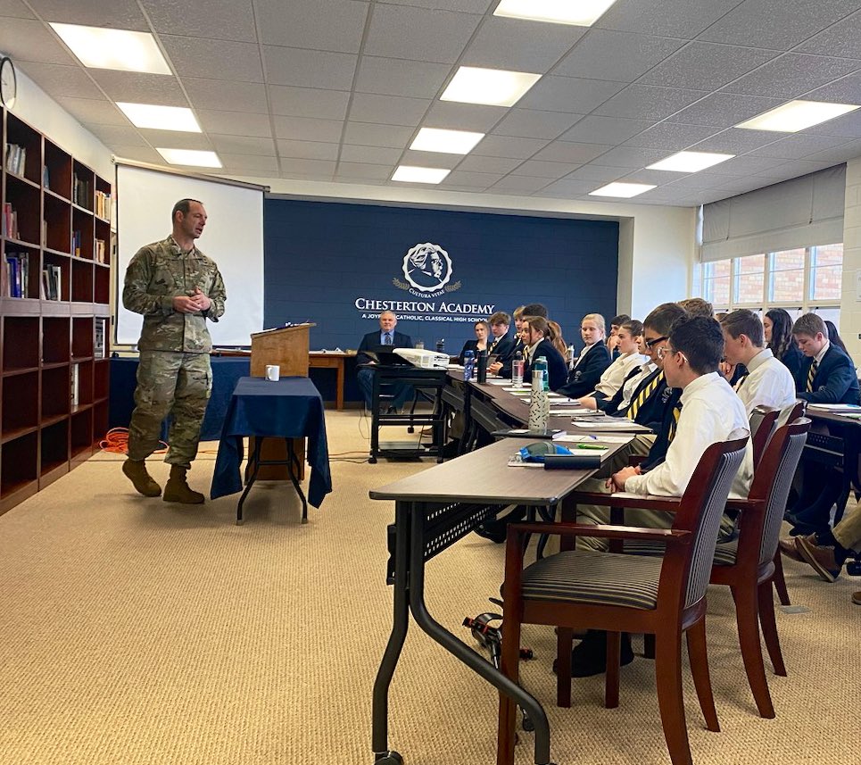 Today BG Matthew Strub visited Chesterton Academy of Milwaukee to speak with high schoolers about resiliency and how to build it within themselves. Community outreach events like this allow our service members to share the knowledge and skills they have with our communities.