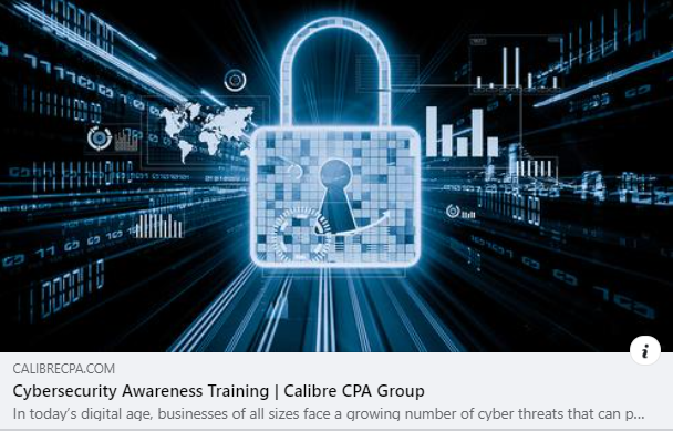calibrecpa's tweet image. Brian Isenstein, Director of Information Technology at Calibre CPA Group, shares the most effective way to reduce the risk of a cyberattack is through cybersecurity awareness training for employees. calibrecpa.com/policies-proce…
#cybersecurity #cybersecurityawarenesstraining