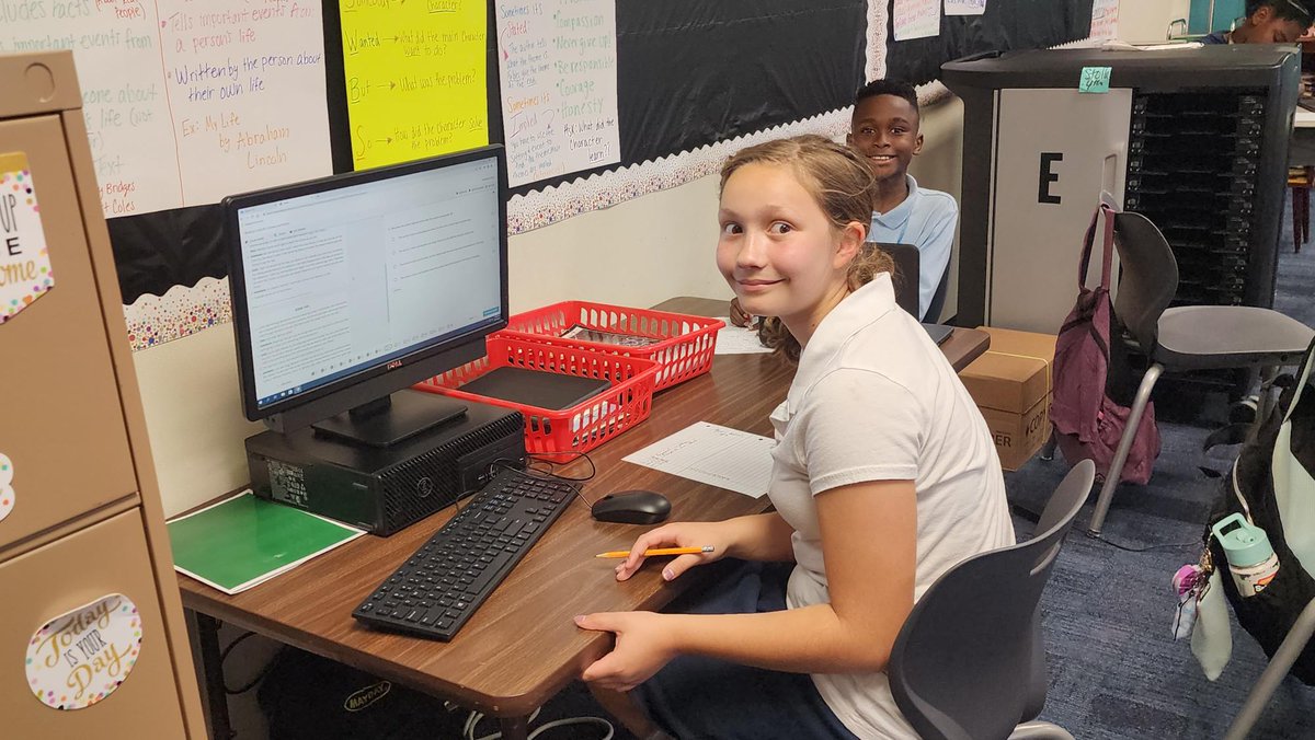 Our fourth grade students <a href="/Williams_Elem/">Williams Elementary</a> are enjoying <a href="/eduphoria/">Eduphoria! Inc.</a> and practicing their reading comprehension strategies. <a href="/LCISD_Digital/">LCISD Digital Learning Department</a> 
#DLDay23 #WilliamsElementaryLCISD #WranglerPride #LamarCISD