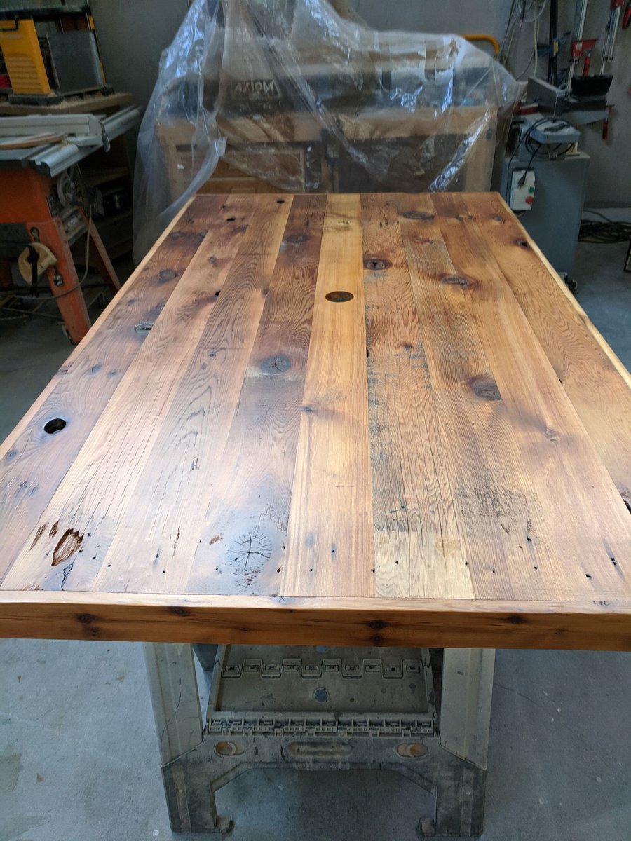MJYfabrication's tweet photo. Reclaimed fence boards used for custom tabletop! What can we build together?
#reclaimed #wood #solidwood #furniture #interiordesign #wood #woodart #cnc #wooddesign #decor #custom #woodwork #bespoke #millwork #cabinetry #woodworkshop #uniquebuilds #mjyfabrication https://t.co/IEbzcEKkc3
