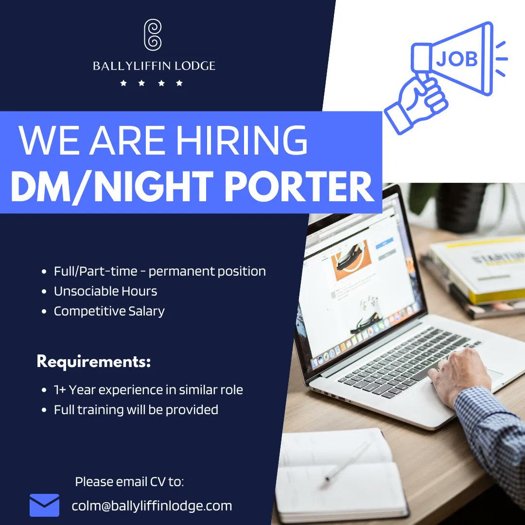 If this is for you?,  please don't hesitate to get in touch. We'd love to hear from you. 
#NewJob #DutyManager #Hoteljobs #Inishowen #JobFairy