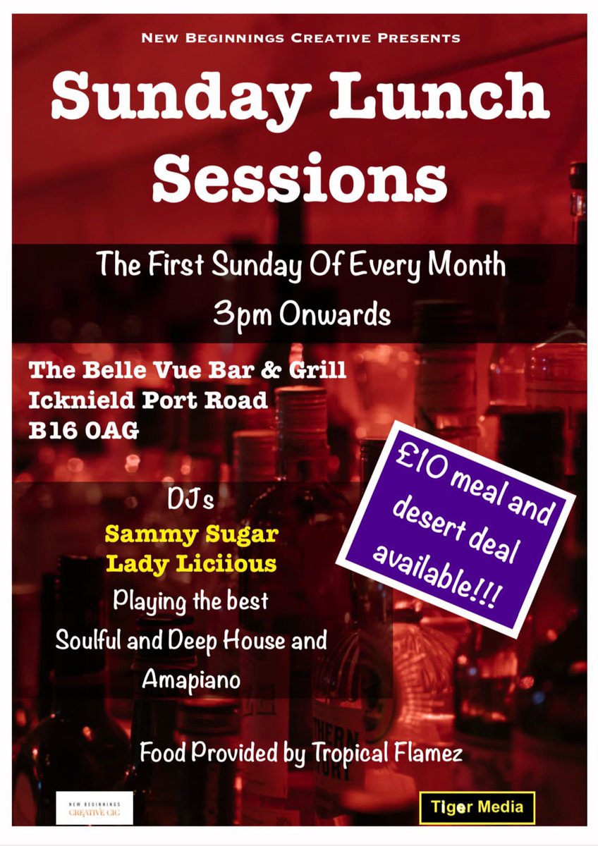 Looking for somewhere to go on a Sunday then see below is for you!!! 💃🏿😁 #birminghamevent #newplace2be #foodanddessert #GoodVibesOnly