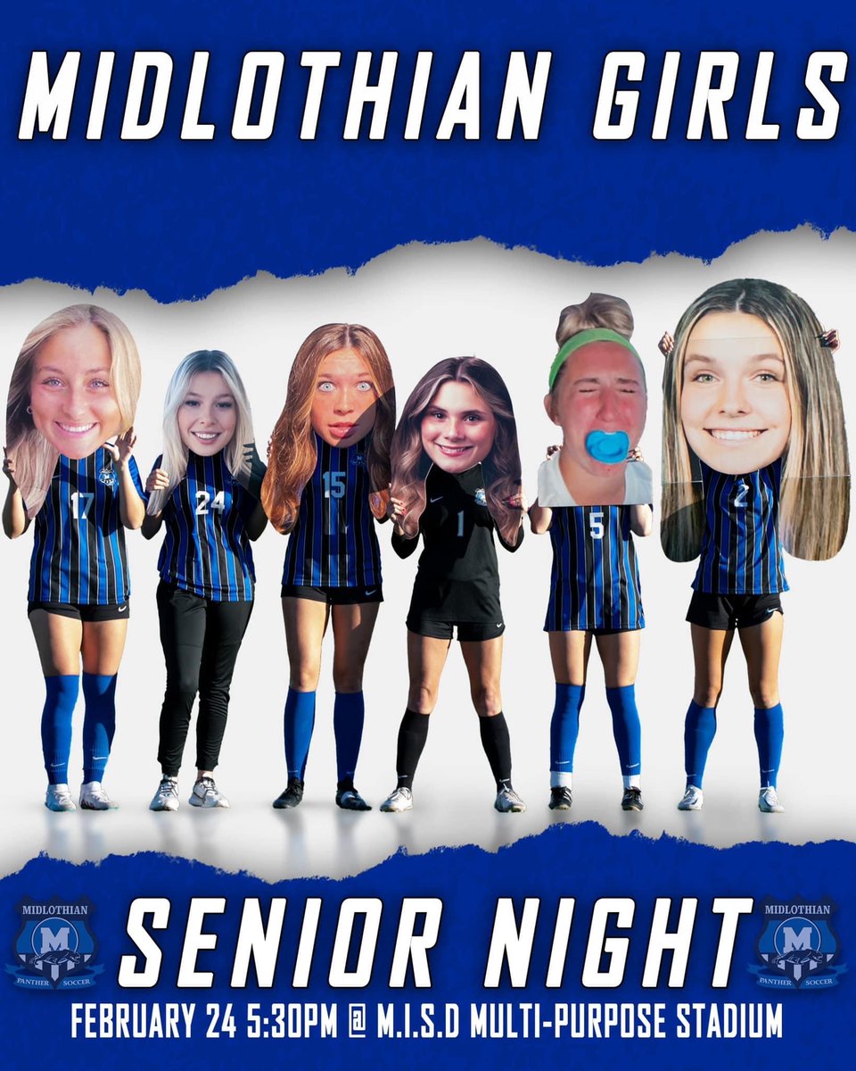 midlo_gsoccer's tweet photo. Come out to support our ’23 Seniors tomorrow! 
#classof2023 #seniornight #panthers #pantherpride #MISDProud #soccerseniors #forceoffortune
@MISD_Athletics @MHSPanthers @MHSsoccerBC https://t.co/MxXxvewjY8