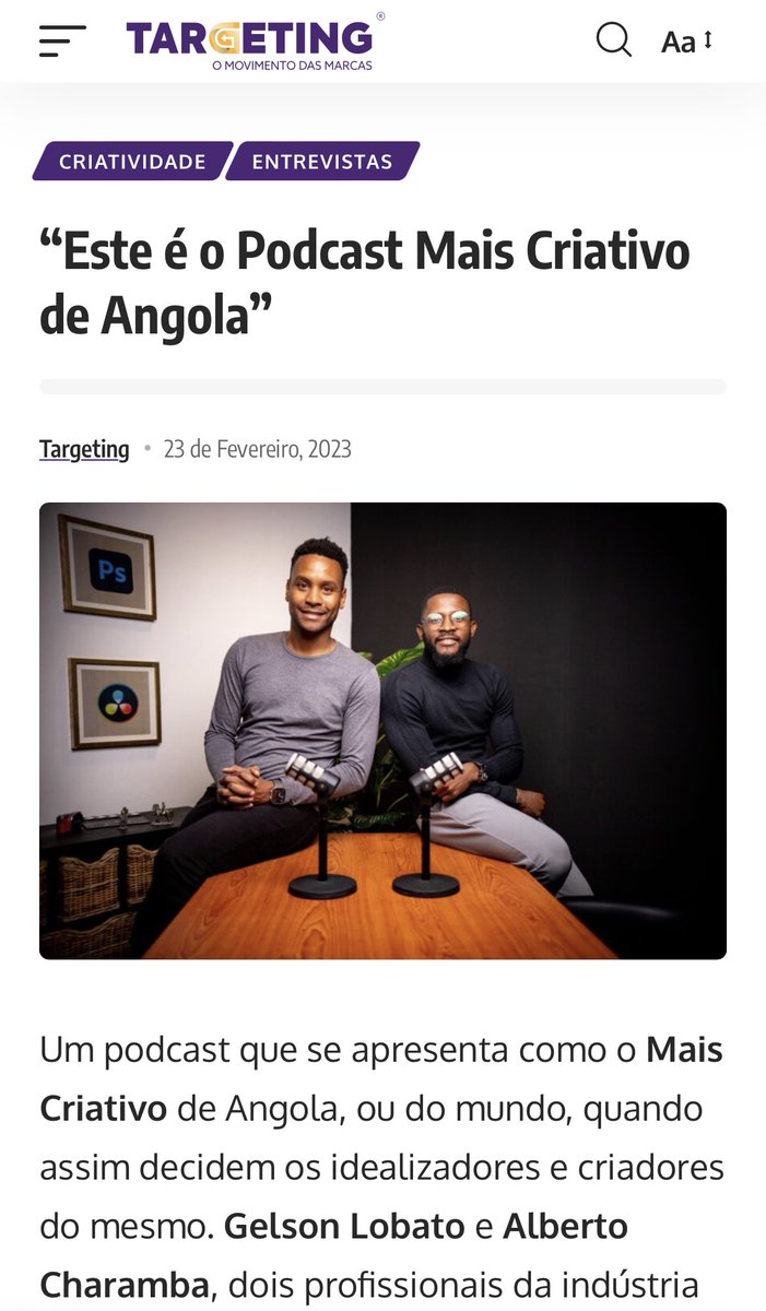 CharambaAlberto's tweet photo. Boa noite,
Tudo Nosso! 🙌🏾🇦🇴🫂🔥😎
#PodcastMaisCriativo 🎙️ 

https://t.co/m0Ai86M9AW https://t.co/ttSZ9fJ527