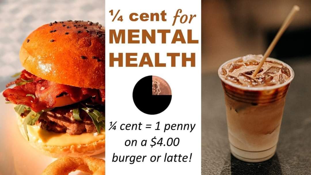 myersb1969's tweet photo. A typical $4 sandwich or coffee will only cost 1¢ more with this TAX. And that money will be used to help people get access to a various Mental Health service in Kankakee County. #justaquartercent #suicideawarenessmatters #allforsam https://t.co/f0VBKNKKvL