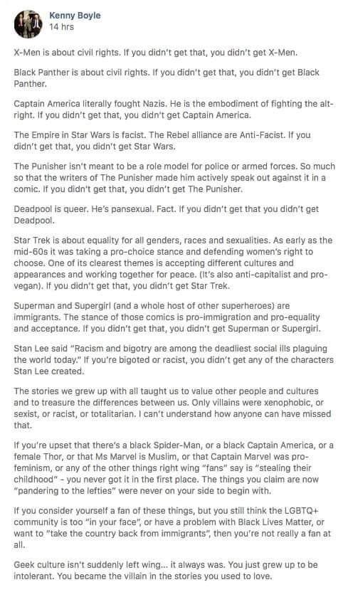 Why do I love #Marvel and the other pop culture stories I grew up with? They are a mythology that is still congruent with my values.