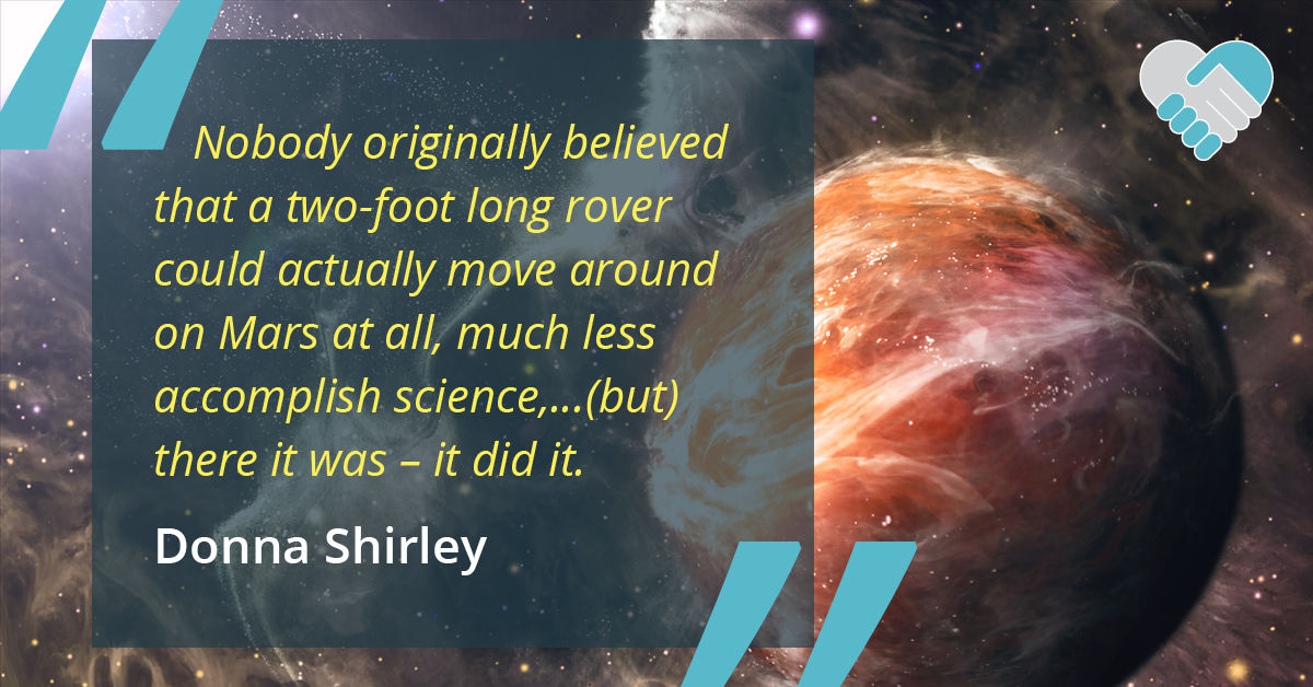 SilverEdgeUS's tweet photo. Donna Shirley: Aerospace and mechanical engineer, author, manager of the Mars Exploration program 
at @NASA - Washington Award Recipient. #nosecondchance #engineersweek #scienceandtechnology 
#innovation #womeninscience #Eweek2023 https://t.co/tZz8nzjlme