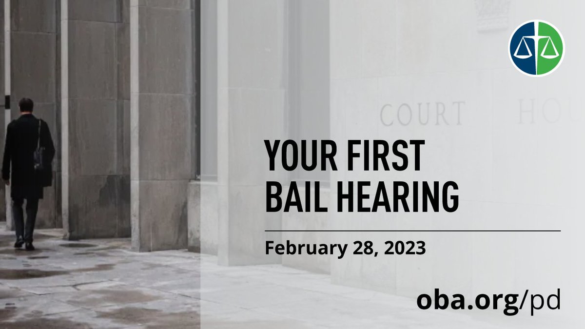 Join members of the criminal Bench and bar as they take you through the foundational underpinnings of bail hearings, while providing practical advice on what to do before, during and after. Ideal for young lawyers and those new to criminal law. cbapd.org/details_en.asp…