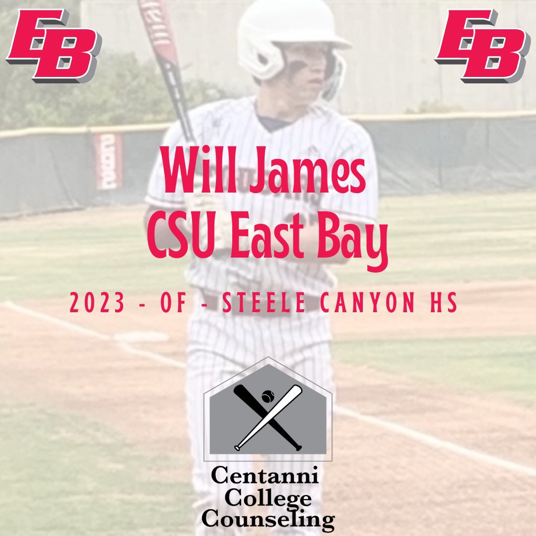 Congrats to @Willjames__13 on his commitment to @CSUEB_Baseball. He took his time, had some options, and chose a great fit. Pumped for the James family! #CCC #committed @CBAvictusSD