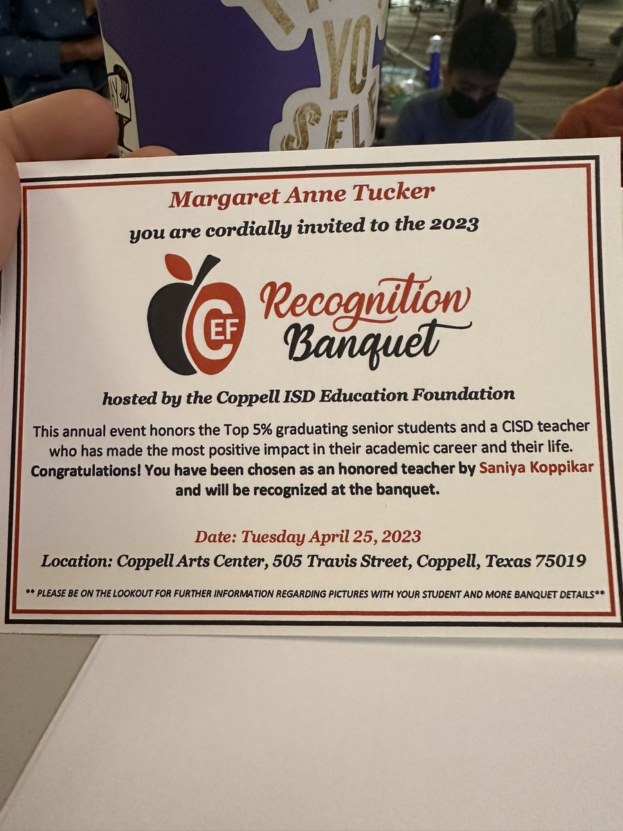 Margaret Anne Tucker (@mrstucker_west) on Twitter photo I was surprised today with this incredible honor! Can’t wait to celebrate this amazing learner and her accomplishments <a href="/coppellisdef/">Coppell ISD Education Foundation</a> I was surprised today with this incredible honor! Can’t wait to celebrate this amazing learner and her accomplishments <a href="/coppellisdef/">Coppell ISD Education Foundation</a>