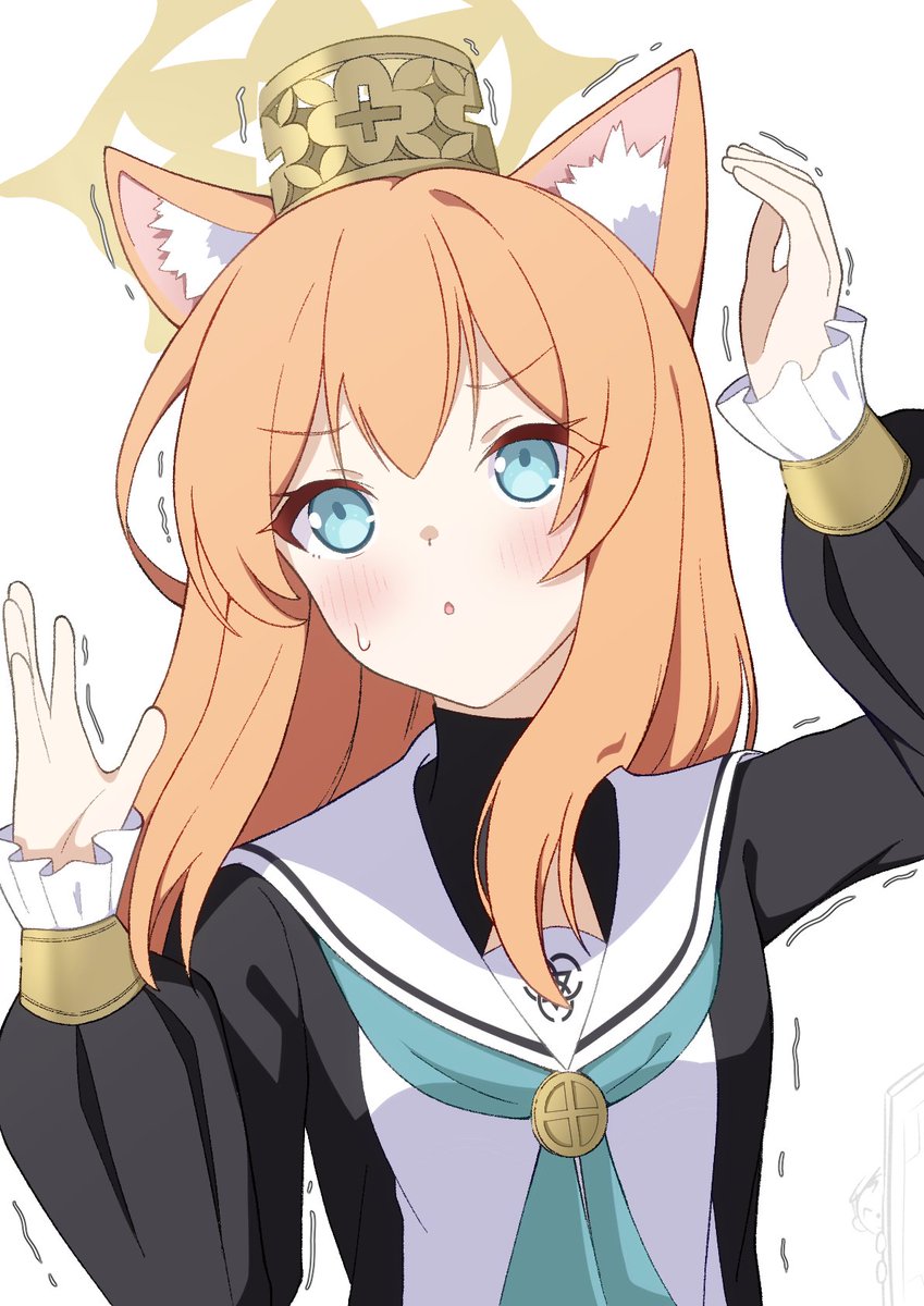 mari (blue archive) halo 1girl orange hair animal ears blue eyes solo long hair  illustration images