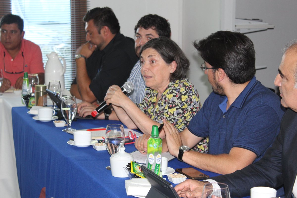 CChCChillan's tweet photo. La Delegada presidencial para la reconstrucción Paulina Saball junto al presidente @CChCChillan Ricardo Salman lideran reunión en que autoridades escuchan a gremios productivos de la zona en el contexto de incendios forestales que afectan a Ñuble. https://t.co/rMR7NfRwpY