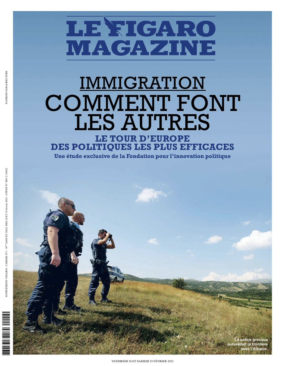 La <a href="/Fondapol/">Fondation pour l’innovation politique</a> en Une du <a href="/FigaroMagazine_/">Le Figaro Magazine</a>. Au terme de notre tour d’Europe des politiques nationales d’immigration, il est clair que la France n’a pas de vision stratégique en la matière.
👉 L'étude complète dès le 27.02 sur fondapol.org