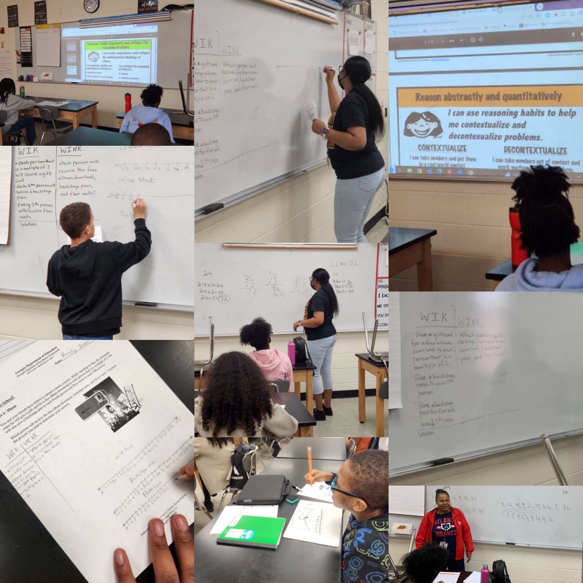 Winter Break Math session for our 6th grade Ss as they focused on Least Common Multiples. They used various strategies to problem solve. Learning is happening! @wilkerson_banks @mrsflthompson @LindseyClass @RobynWhiteHCS @serveandlead613 #hcsstrategicplan In Action!