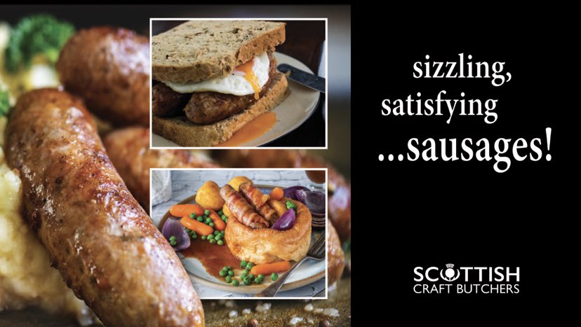 ScoCraftButcher's tweet image. Winter weather gives us the need for warm comfort food. Sausages from your local Scottish Craft Butcher will satisfy your hunger. A massive choice of flavours available you can have sausages for breakfast, lunch and dinner every day! 
#Sausages #SoTasty #SoSatisfying #SoVersatile