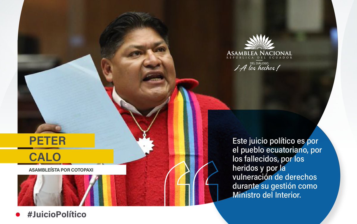 #PlenoLegislativo848 | <a href="/PeterCaloC2/">Peter Fernando Calo Oficial</a> expone durante la sesión No. 848, respecto al #JuicioPolítico en contra del General Inspector (SP) <a href="/CarrilloRosero/">Patricio Carrillo</a>, exministro del <a href="/MinInteriorEc/">Ministerio del Interior Ecuador 🇪🇨</a>.
