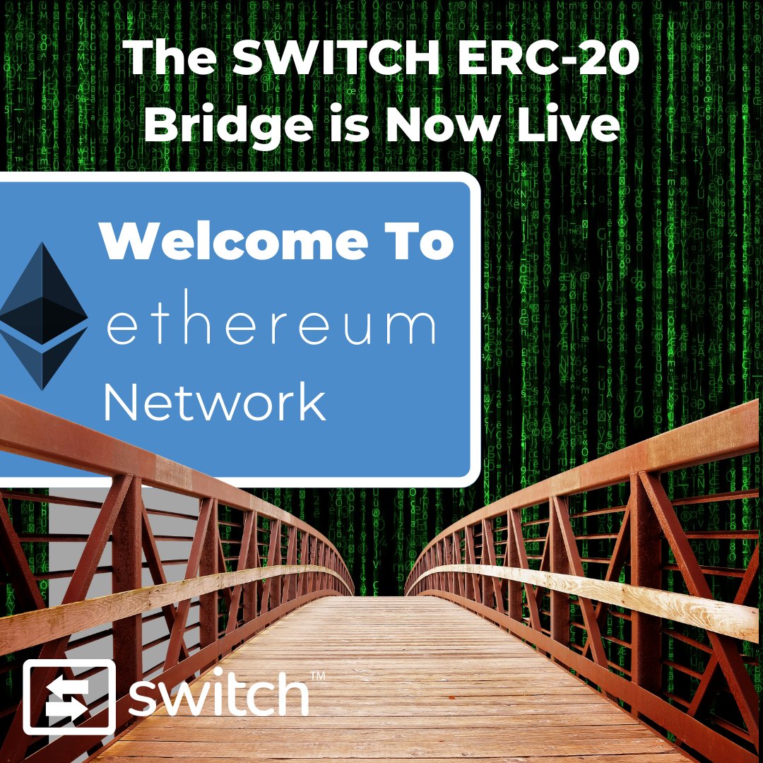 switch_rewards's tweet photo. The SWITCH ERC-20 Bridge is Now Live! Learn more using the link below
https://t.co/ebYk3HXgw5
#btc #eth #cryptocurrency #bitcoin #fintech #blockchain #switchnodes #switchrewardcard #switchblockchain #crypto #ethereum
#nodes #nodetechnology #blockchainnodes https://t.co/qC1tEZWwke