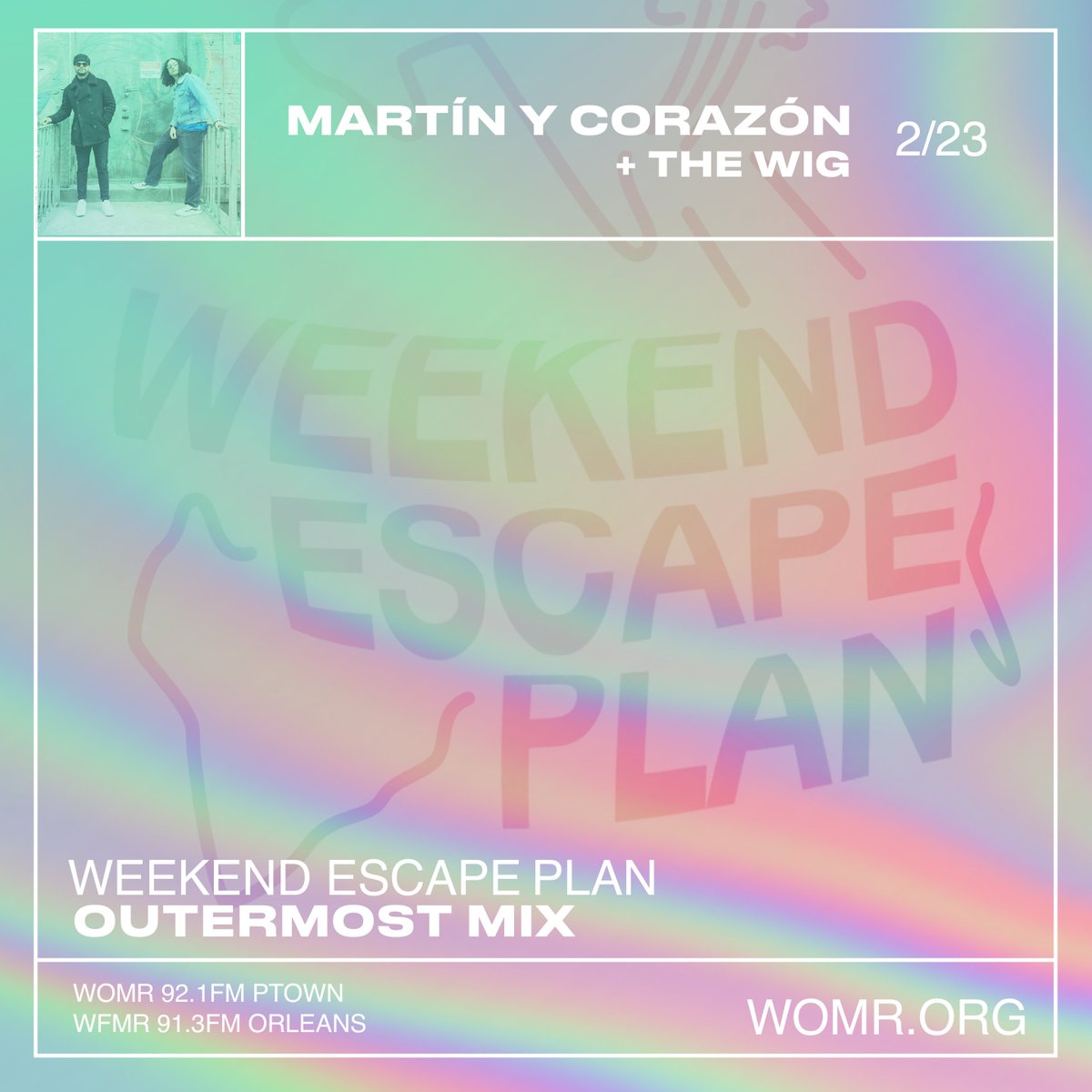 TheWIGMusic's tweet photo. .@martinycorazon TONIGHT on #weekendescapeplan via @WOMRradio 
00:00-02:00(est) 🕛🕑

👉 https://t.co/qvfouqzQ7L /// https://t.co/PqP9kAl2V4 https://t.co/IAyMgaiHlE