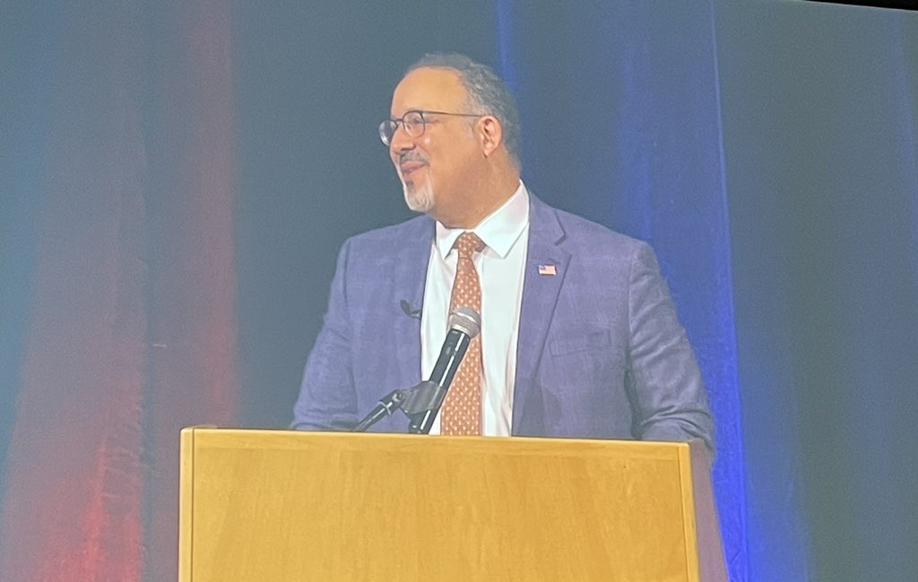 Bilingualism is a super power! Dr. Miguel Cardona Secretary of Ed. #NABE2023