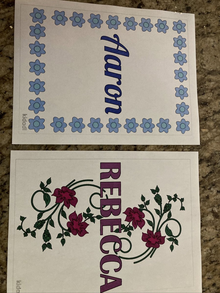 serene_hilz's tweet photo. This morning, I worked on "memory book" title pages for my son and daughter, which I will later put into scrapbook/binders for them. I may not be the best artist, but I think my coloring looks decent. #proudmama #memorybooks #sharpies https://t.co/Tl2FgBb3kU