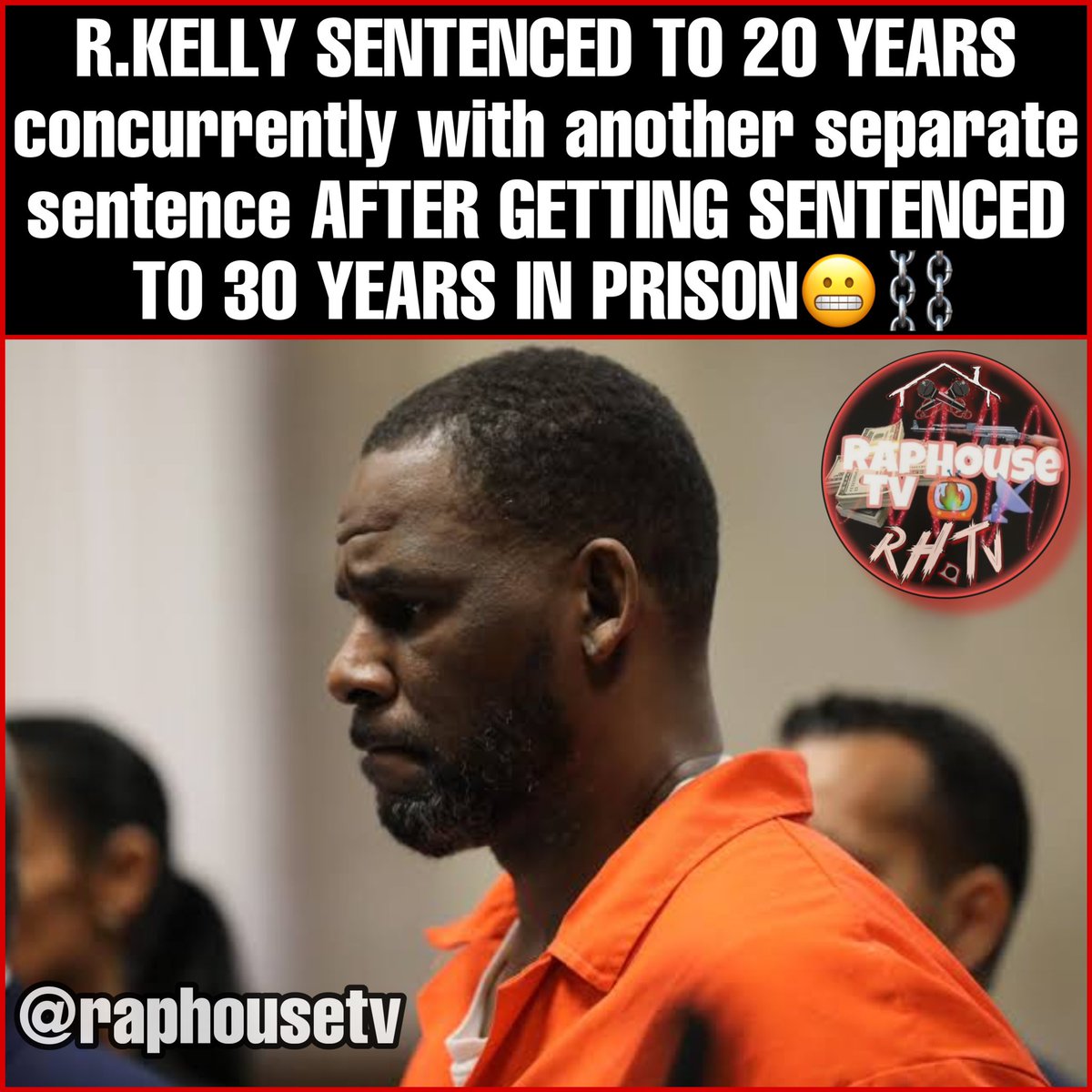 R.Kelly Sentenced To 20 Years Concurrently With Another Separate Sentence After Getting Sentenced To 30 Years In Prison😬⛓️