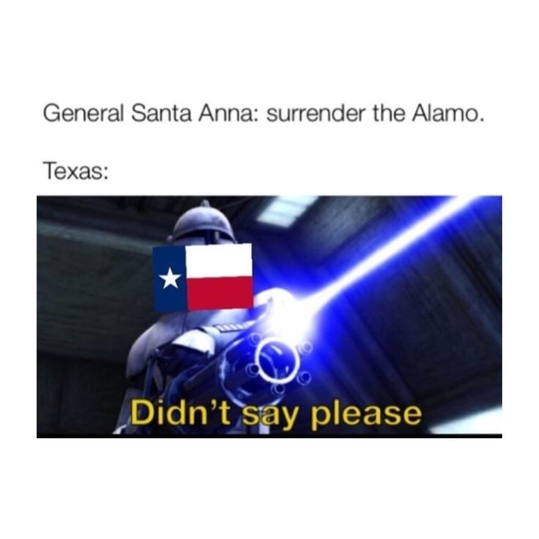 HTDSpod's tweet photo. On this day in 1836 the Battle of the Alamo began. For 13 days the Texian soldiers fought against the onslaught of the Mexican army, but on March 6th Mexican General Santa Ana reclaimed the Alamo Mission, killing most of the occupants. #HTDS #HTDSPodcast #AmericanHistoryPodcast https://t.co/0TOKnhnhVW