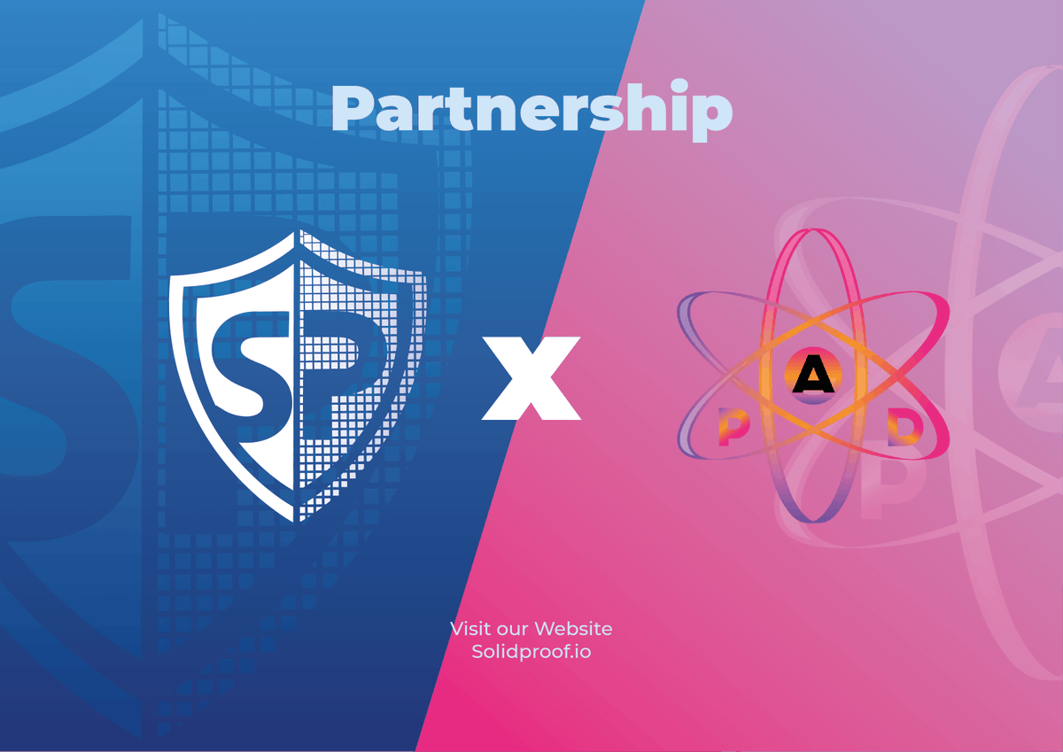 SolidProof_io's tweet photo. 📣We are happy to announce that we have a strategic partnership with @atompad_io
🛡️We will support with our security services like audits and kyc on their Launchpad🛡️
🔐Atompad contracts will be aswell audited by https://t.co/nIzianVoDg
#Partners #BLockchain
@solidproof_news https://t.co/vUmMznpp0W