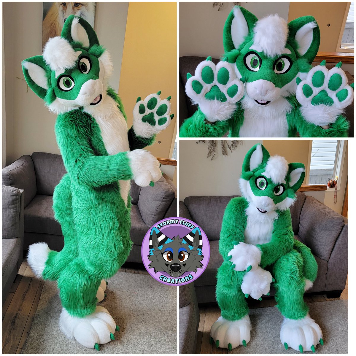 Jasper the cat has been completed! 🤍💚
#Furry #fursuit #fursuitmaker #catfursuit #fursuiter