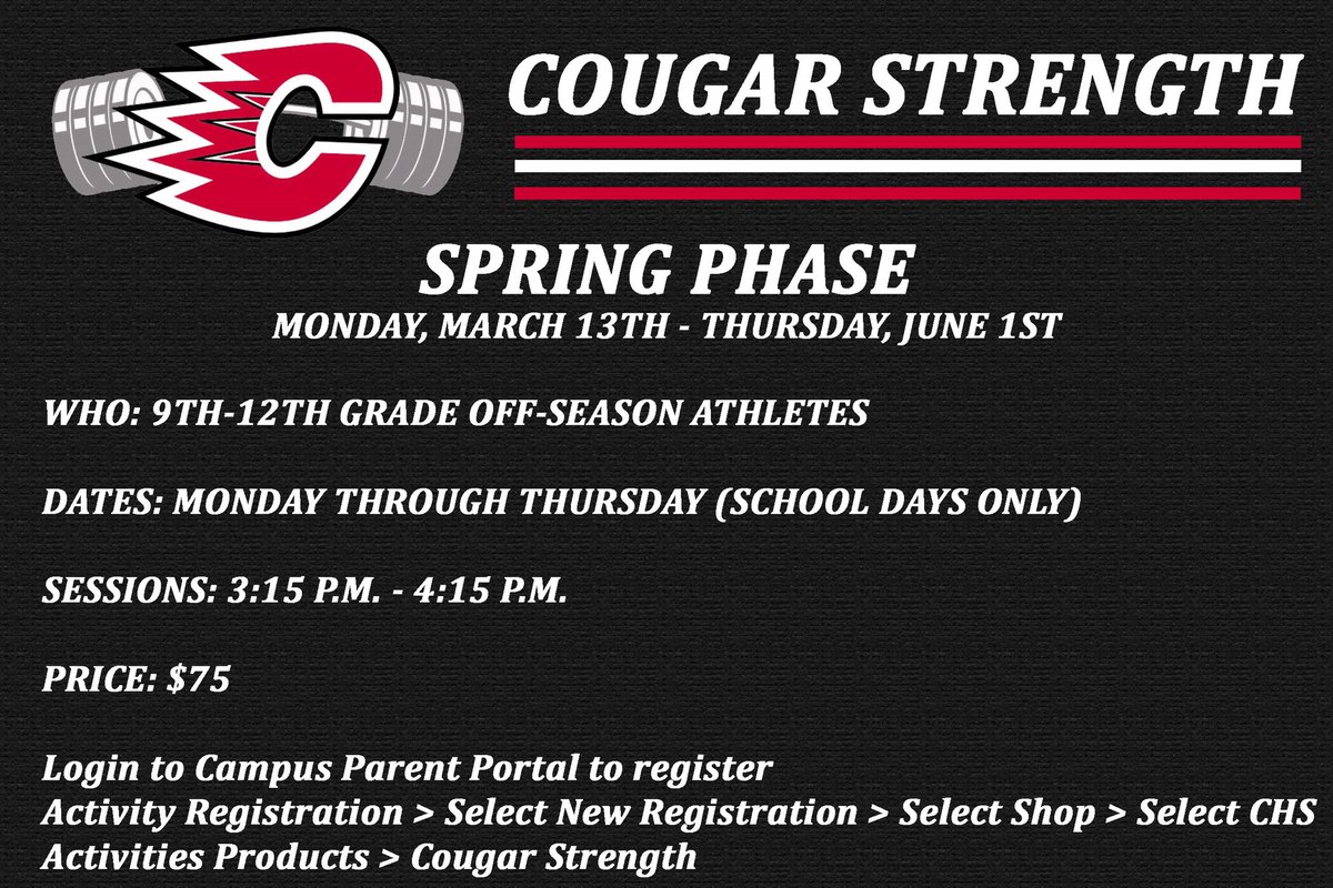 CougStrength's tweet photo. Get signed up for Spring Cougar Strength! https://t.co/CCgcpmwI6c