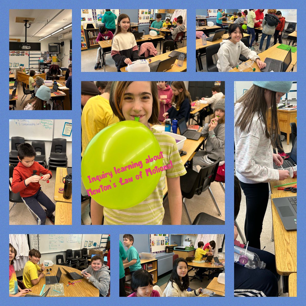 GH_Grizzlies's tweet photo. Balloon car experiments in grade 6 today! #inquirylearning #newtonslawsofmotion @sd61schools https://t.co/ctm0Ts93At