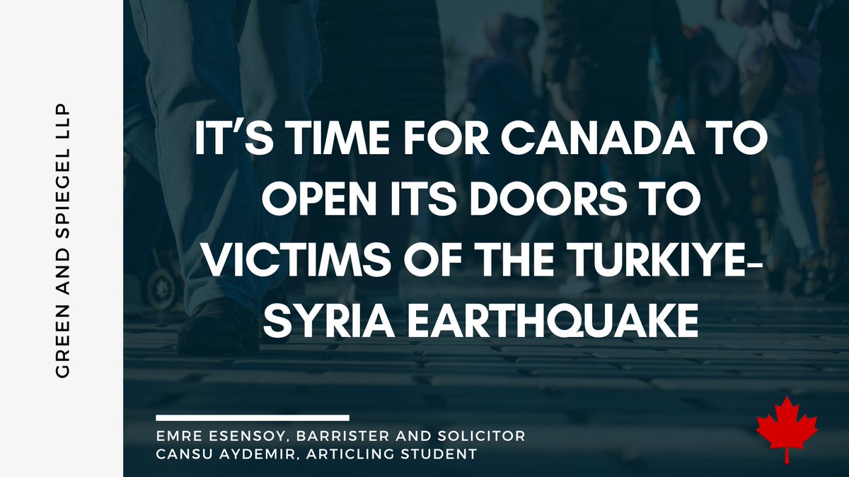 As the global community mobilizes to aid those affected by the earthquake that devastated parts of Turkiye and Syria, Canada can play an important role, including implementing special immigration measures to help the victims find safety. Read more: bit.ly/3EyfWDY
