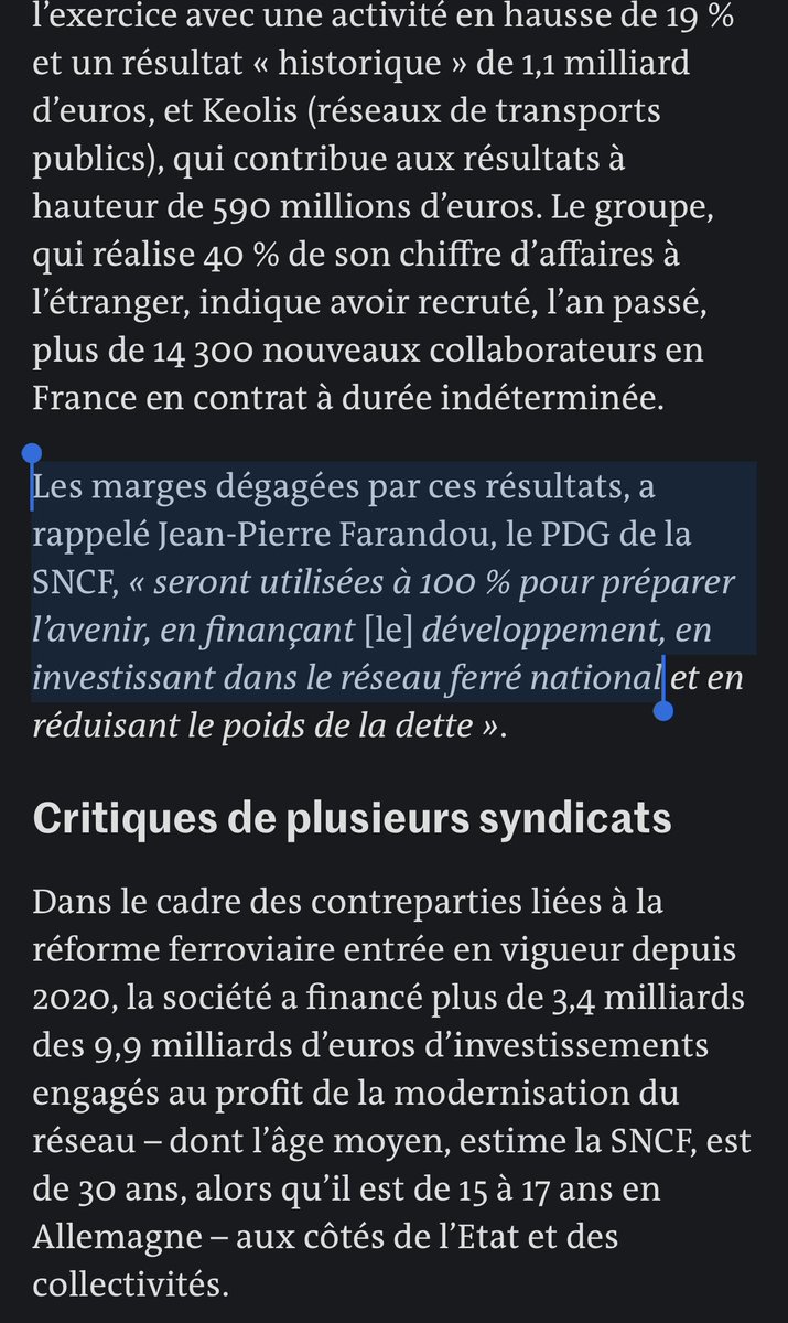 2,2 milliards de bénéfices, et pas le moindre centime ne sera investi dans les lignes régionales qui meurent à petit feu. Cette direction de la SNCF se fiche décidément du train du quotidien comme de sa première loco. <a href="/FDhersin/">Franck Dhersin</a> <a href="/CourrierPicard_/">Courrier Picard</a> <a href="/lavoixdunord/">La Voix du Nord</a> @UnionArdennais