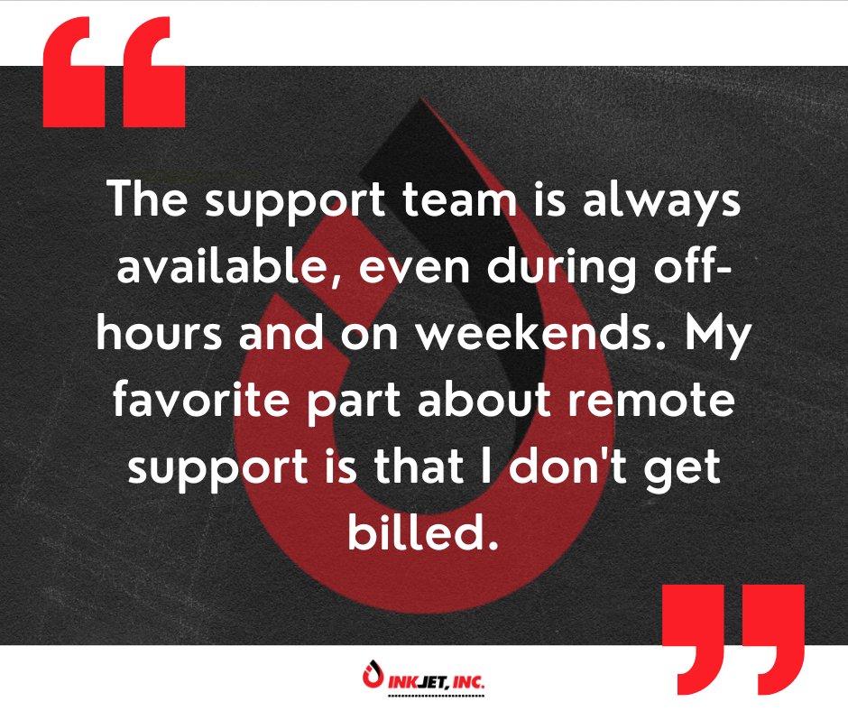 When you work with Inkjet Inc, technical support by phone is always included, not an add-on or billed after the fact.
#support #customerservice #customerrelations #technicalsupport #availability