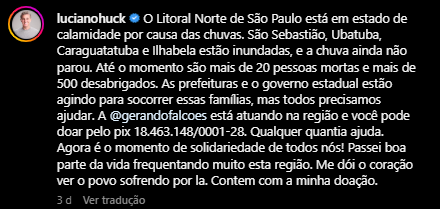 palhao_marcos's tweet photo. @AlfredoMenezes6 @DeniseSteagall @LucianoHuck tem outras formas de ajudar sem ser colocando barco e avião a disposição... https://t.co/U987Ymy8sP