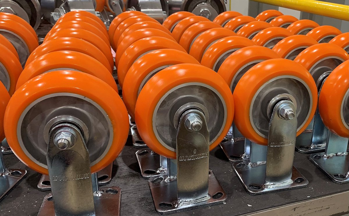 Hamilton_Caster's tweet photo. Did you know back-related injuries account for 1 in every 5 workplace injuries? What if you could minimize injuries by improving your material handling equipment? These Standard Kingpinless Ergo-Tech Wheels are an ergonomist favorite. 

✔️‘em out: https://t.co/0Wa52ZuSZq https://t.co/PBUdvX8PPx