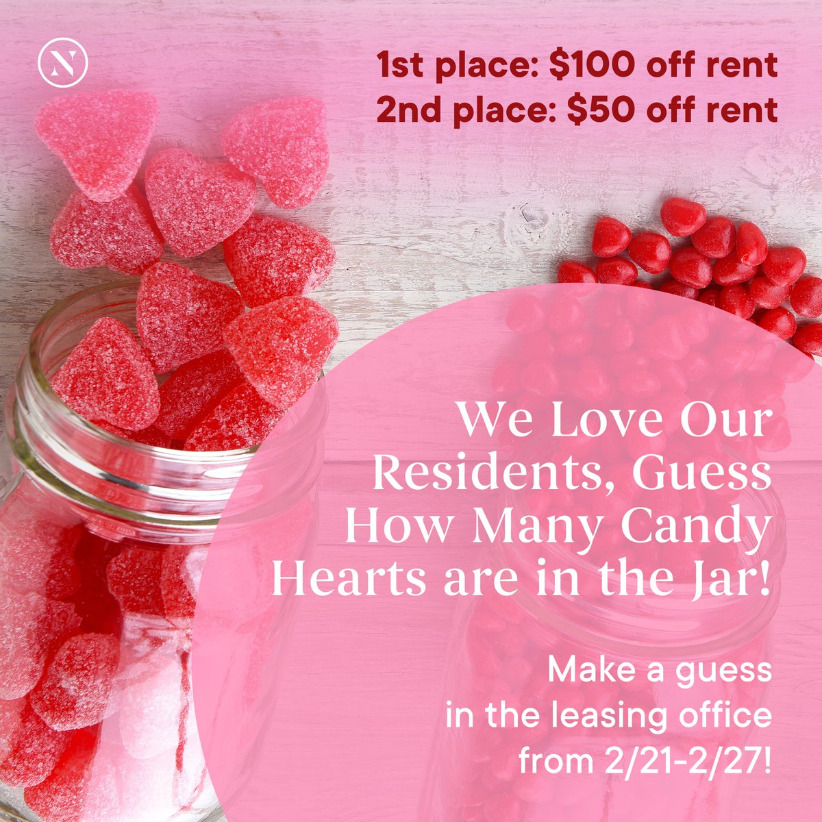 heathbrookapts's tweet photo. Stop by the office and take your best guess this week!

 #WeLoveOurResidents #LoveWhereYouLive #EstatesAtHeathbrook #Ocala #LuxuryRentals #Community #candyhearts #TaleAGuess #WelcomeHome https://t.co/vPb42eqAhc
