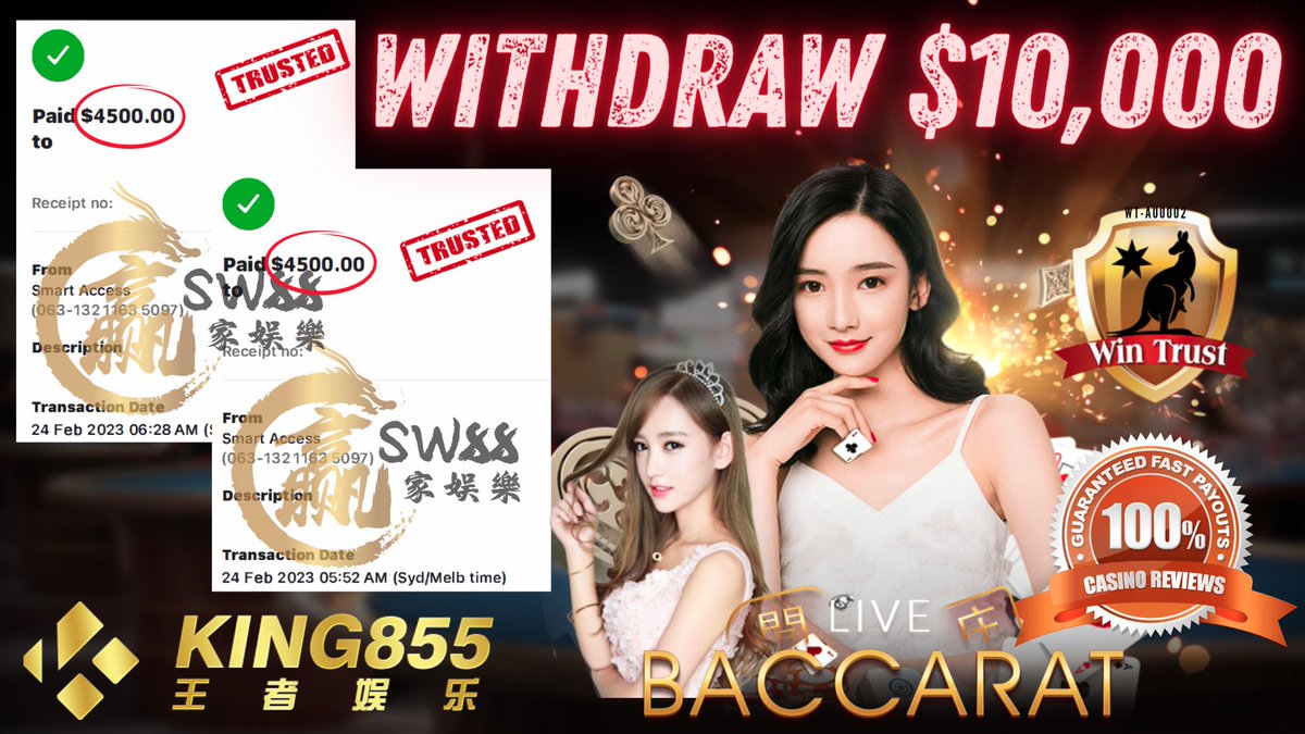 AusSw88's tweet photo. 💥Congratulations SW88 Member Having a Big Withdraw💥

🎮 Product – King855
🎰 Game Tip - CT Baccarat
💰 Deposit - $2,000
💰 Big Win - $10,000.00
⚠️Just Deposit 2 Time

📞Please Contact Our Customer Service To know More Information‼️
📲WhatsApp - https://t.co/2EvgYBaq6g https://t.co/oHZKTqyJ7d