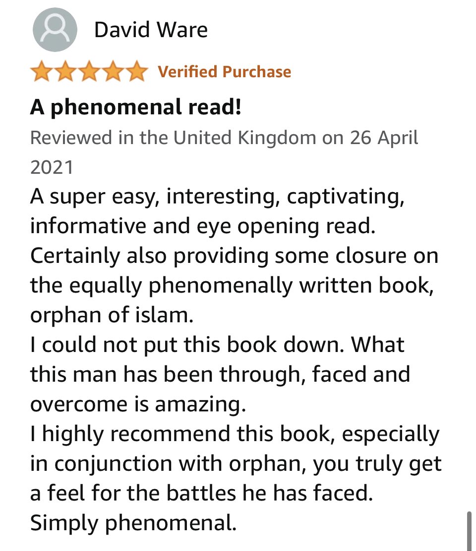 Thanks to Dave for his 5 STAR #review. A #truestory of #kidnapping #escape #britisharmy #britishasian #mixedrace #orphanofislam