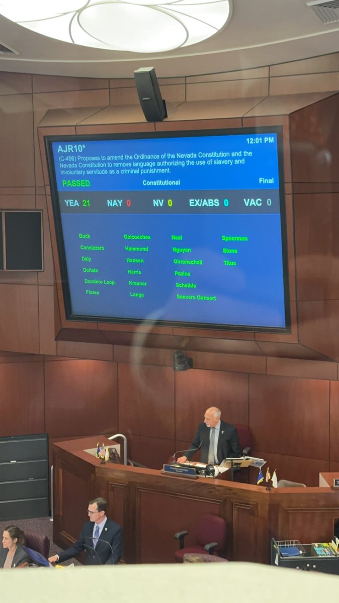 ElliotMalin's tweet photo. βWe took an oath to uphold and defend our constitution and quite frankly this is indefensible.β - @MelanieScheible
πππ
Nevadans will vote to remove the authorization of slavery from our Constitution in 2024, and I canβt wait to vote yes.
#nvleg https://t.co/pqq537LfmI