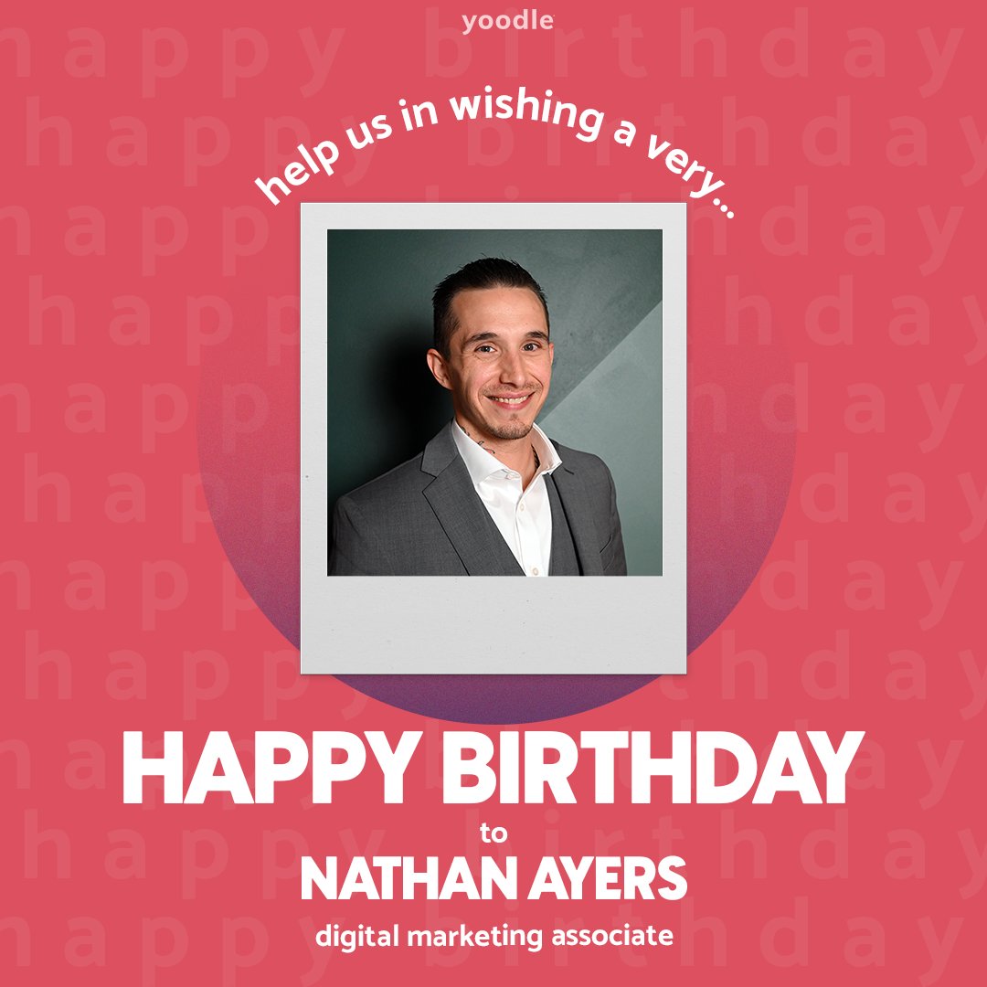 yoodlecx's tweet photo. Wishing a VERY happy birthday to Digital Marketing Associate / Workforce Advocate / Jack-of-All-Trades, Nathan! 🎂🎉

Thanks for being #yoo, Nate! https://t.co/4Tm8a2ygLW