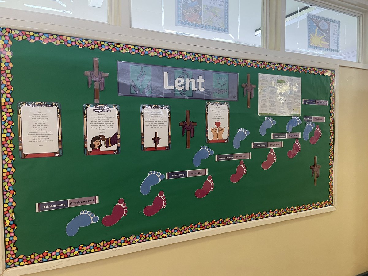 Our Lenten display in the RE Corridor 👏🏻👏🏻