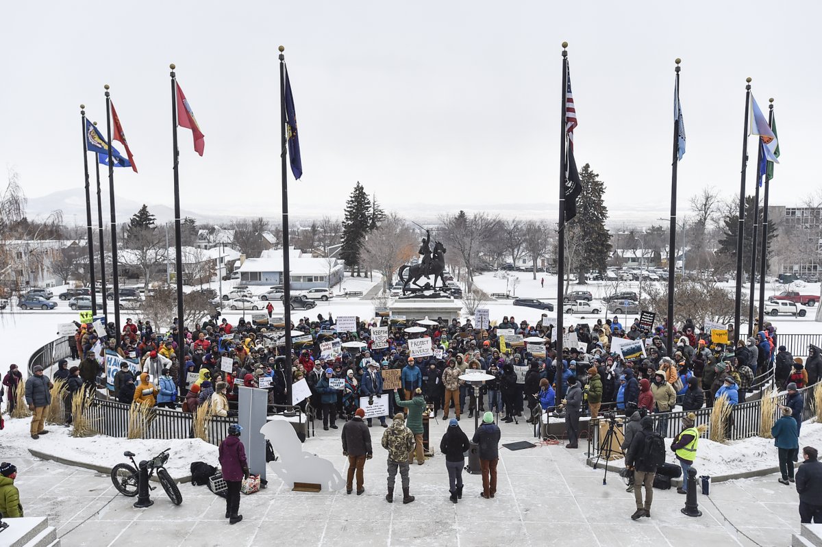 thom_g_bridge's tweet photo. Scenes from the Public Lands Rally today at the state capitol. #mtnews #mtleg https://t.co/jeeZ9rUkIY